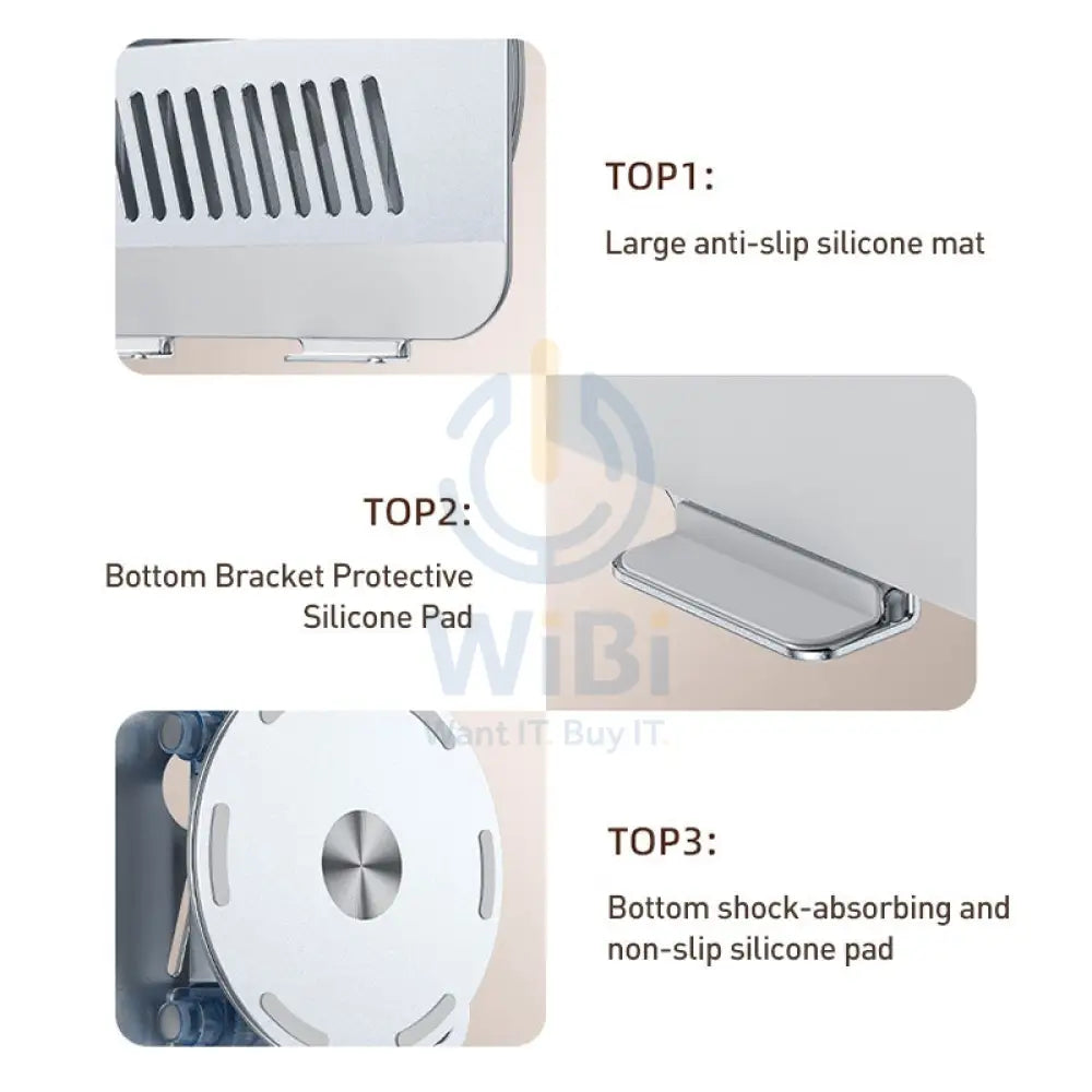 Yesido LP06 Foldable Laptop Swivel Stand - Silver Accessories > Other Laptop Accessories