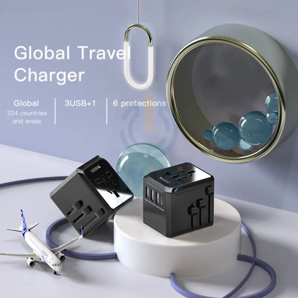 Yesido MC10 4 USB & Universal Charger Plug Adapter - Black Accessories > Power Adapters