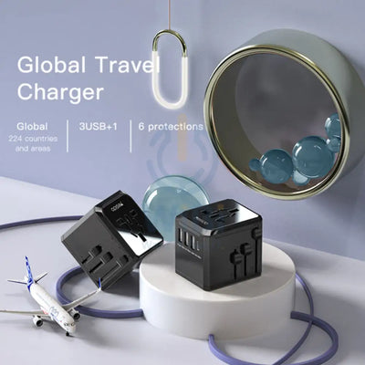 Yesido MC10 4 USB & Universal Charger Plug Adapter - Black Accessories > Power Adapters