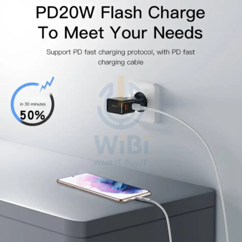 Yesido MC17 Universal Travel Charger - 20W / USB-C / USB-A / Black Accessories > Power Adapters