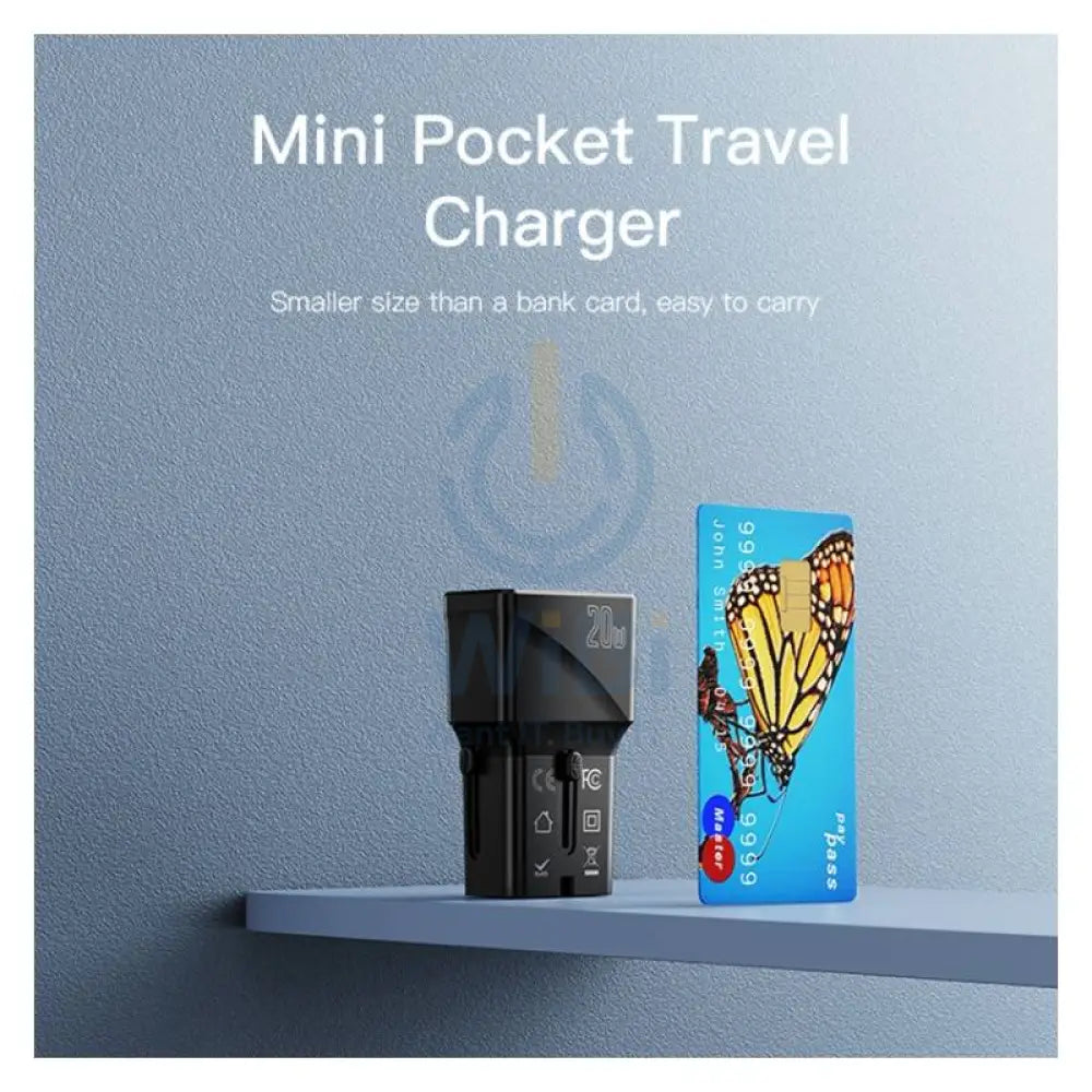 Yesido MC17 Universal Travel Charger - 20W / USB-C / USB-A / Black Accessories > Power Adapters