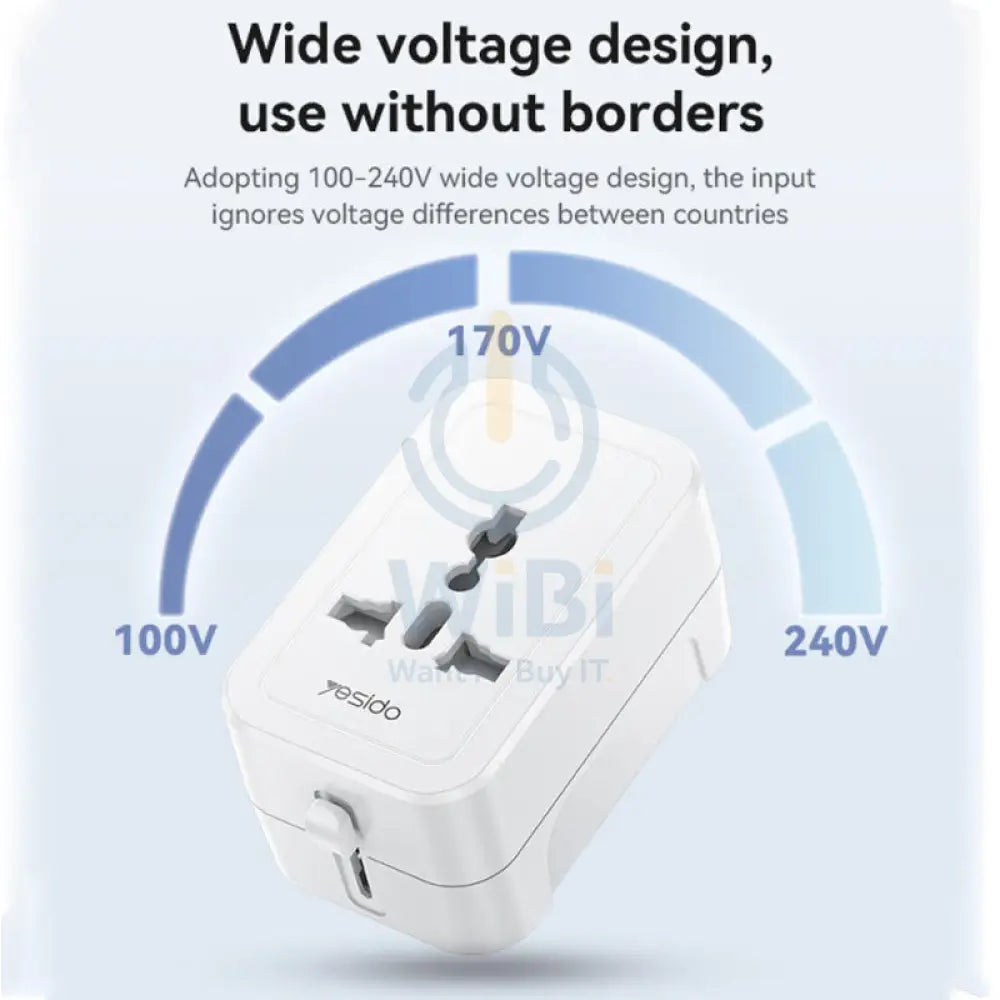 Yesido MC32 Universal Charger Plug Convertor - White Accessories > Power Adapters