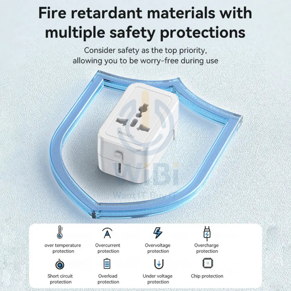 Yesido MC32 Universal Charger Plug Convertor - White Accessories > Power Adapters