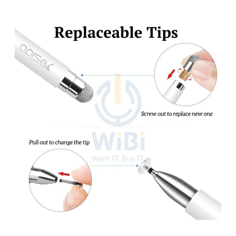 Yesido ST02 Passive Capacitor Stylus Pen - 165mAh / White Accessories > Mobiles & Tablets > Tablets > Stylus & Pencil