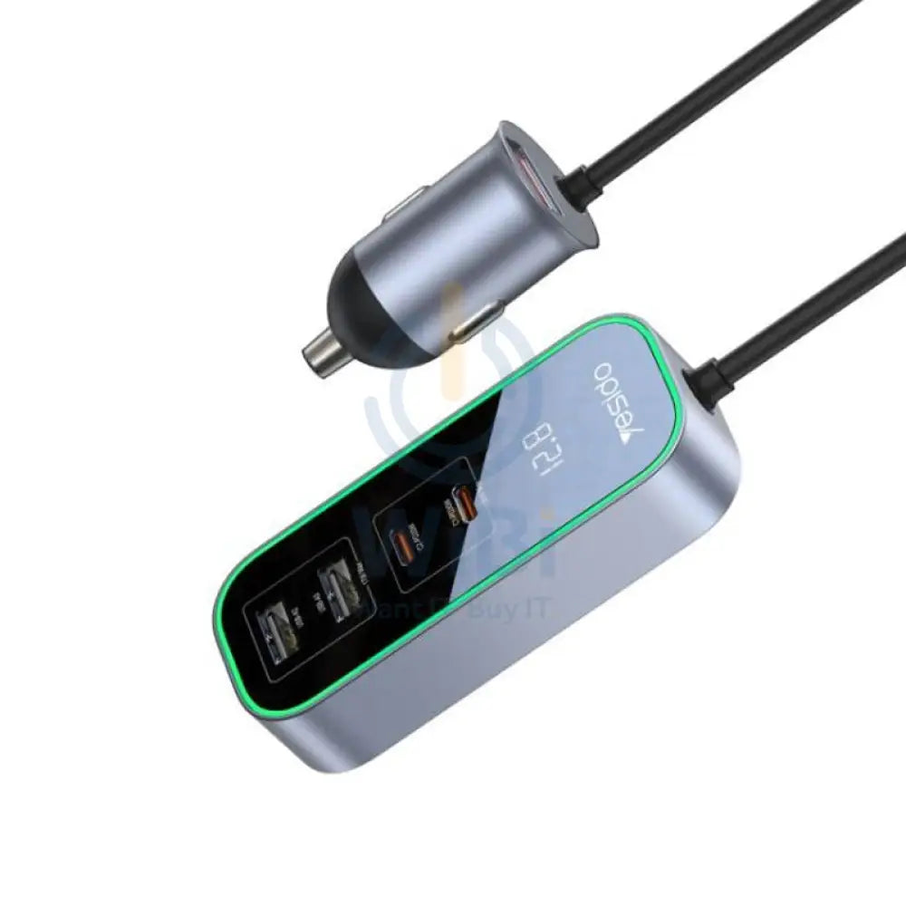 Yesido Y53 5 Ports 97W Extended Car Charger - 1.5M / USB / Type-C - Si ...