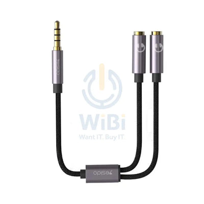 Yesido YAU-28 Audio Splitter - 2x 3.5mm Female / 1x 3.5mm Male / Black