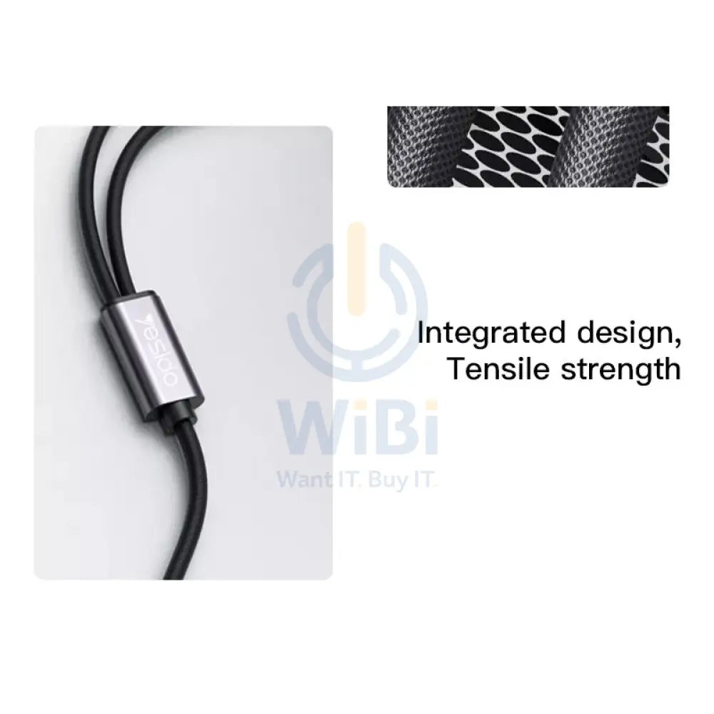 Yesido YAU-29 Audio Splitter - 1x 3.5mm Female / 2x 3.5mm Male / Black