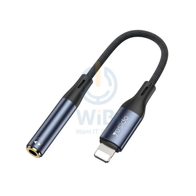 Yesido YAU37 Female Audio Adapter - 0.15M / 3.5mm Jack / Lightning - Black Accessories > Cables & Converters > Cables