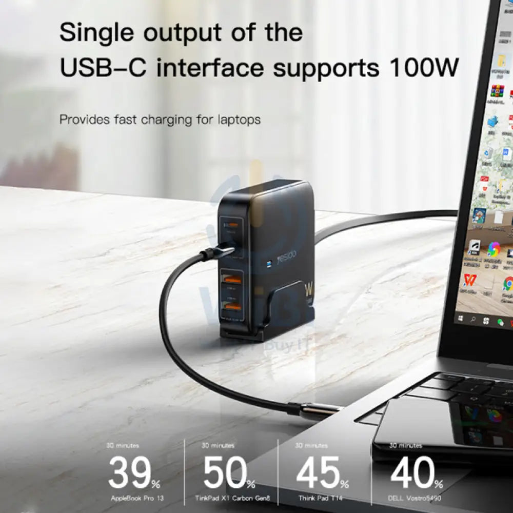 Yesido YC41 GaN Fast Charging Charger - 100W / USB / Type-C - Black Accessories > Mobiles & Tablets > Mobiles > Car