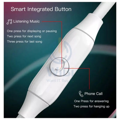 Yesido YH-30 Earphone - 3.5mm Jack / In-Ear / Wired / White