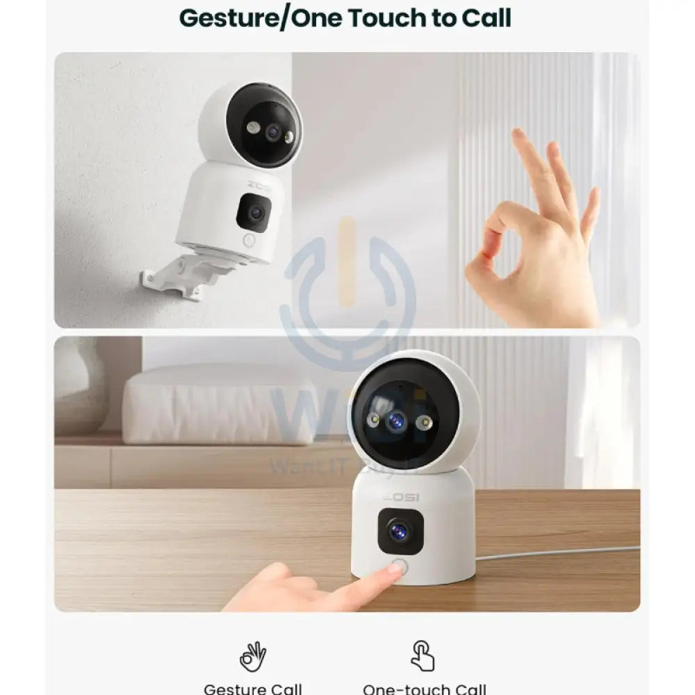 ZOSI C528D Indoor Camera With Dual Lens - 2 + 2 MP / Two-Way Audio / Human detection Cameras > Security Cameras