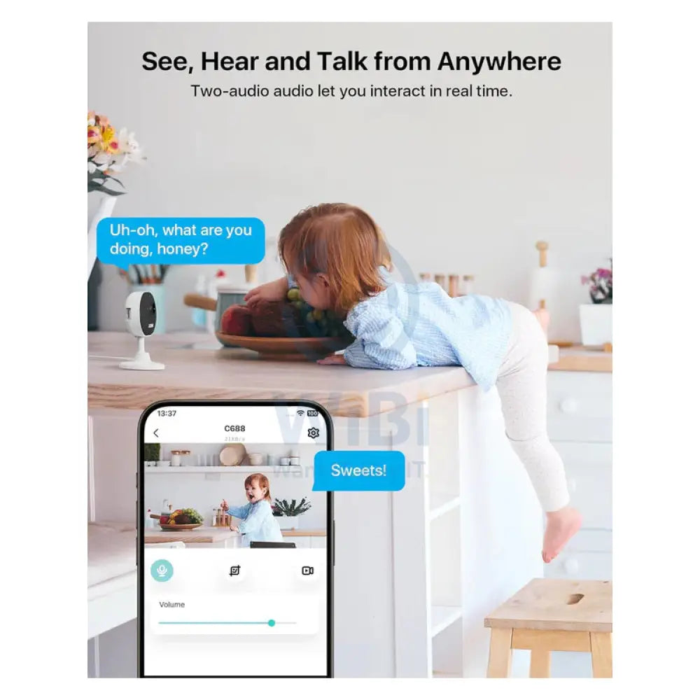 ZOSI C688 Indoor Wi-Fi Camera with AI Motion Detection - 2.0MP / Two-Way Audio Cameras > Security Cameras