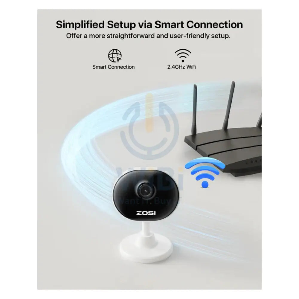 ZOSI C688 Indoor Wi-Fi Camera with AI Motion Detection - 2.0MP / Two-Way Audio Cameras > Security Cameras