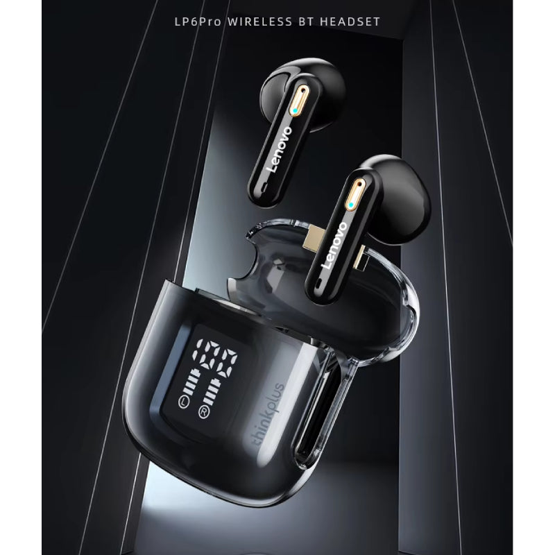 Lenovo Thinkplus Live Pods LP6 Pro Wireless Earbuds - Black