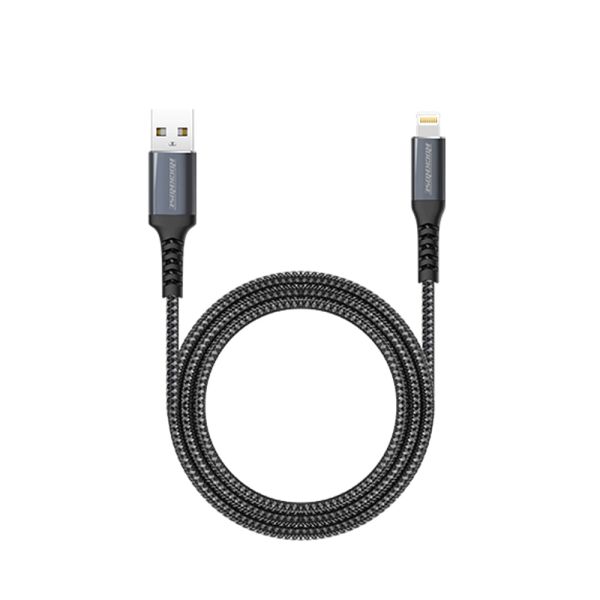 RockRose Powerline AL 2.4A Lightning Cable - 1M / Black / Midnight Blue