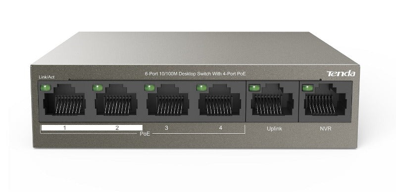 Tenda TEF1106P-4 6Port Switch 4FE PoE + 2FE Uplink 60W