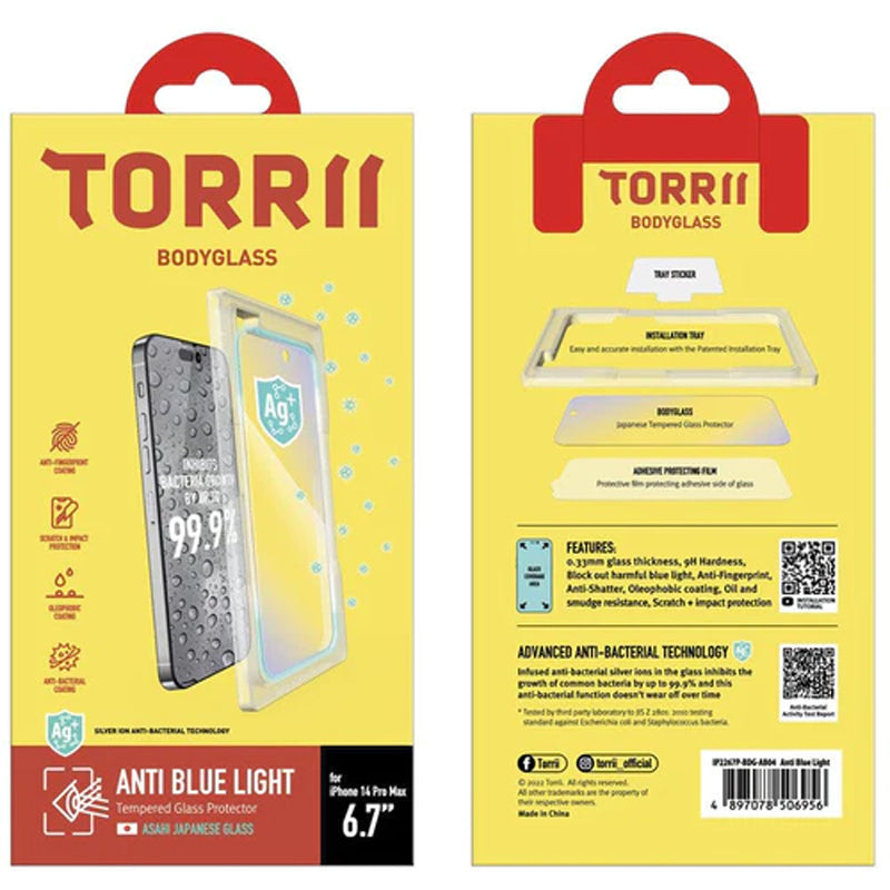 Torrii Bodyglass Screen Protector For Apple iPhone 14 Pro - Anti Blue Light Clear