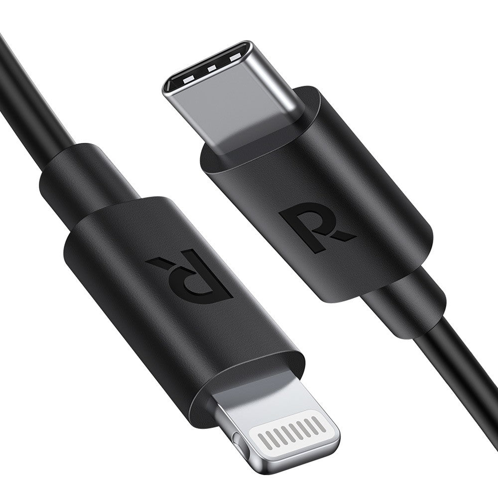 RAVPower TPE Type-C to Lightning Charging Cable - 0.3 Meter / Black