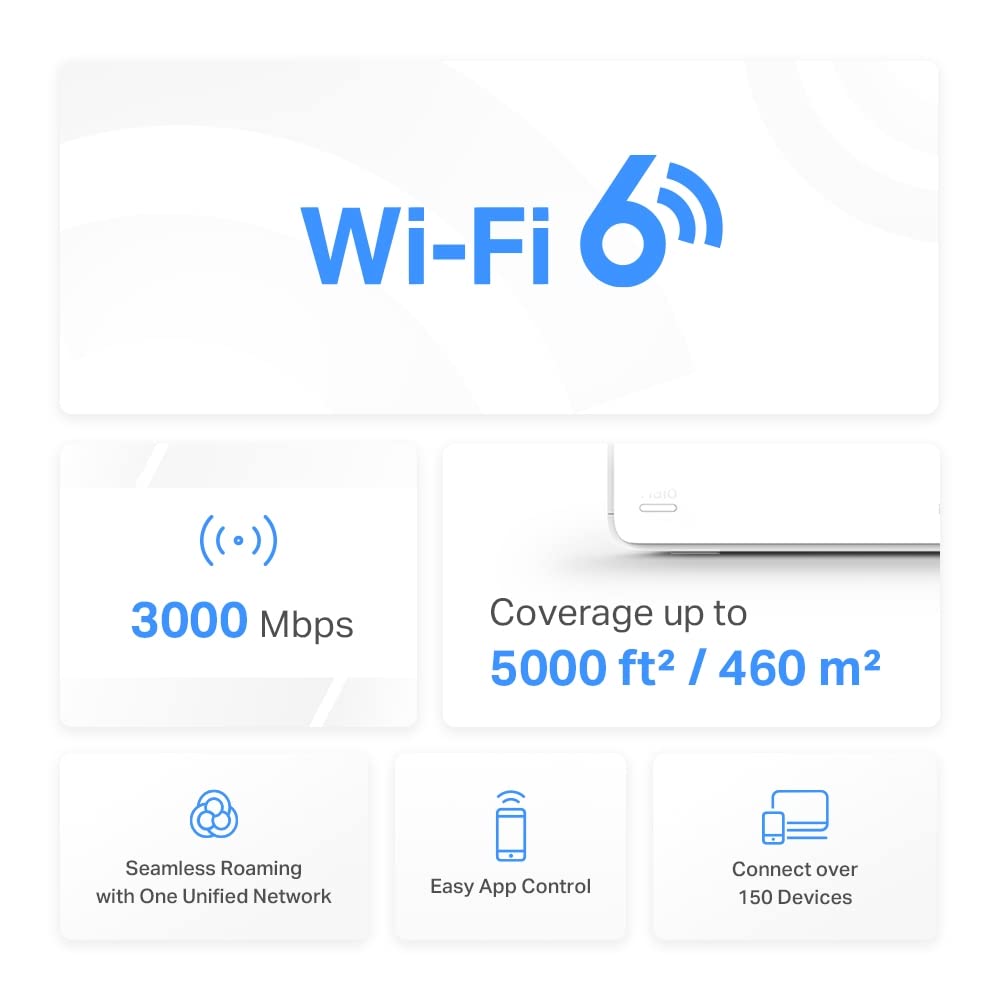 Mercusys H80X AX3000 Whole Home Mesh Wi-Fi 6 System - 2.4 GHz, 5 GHz / White