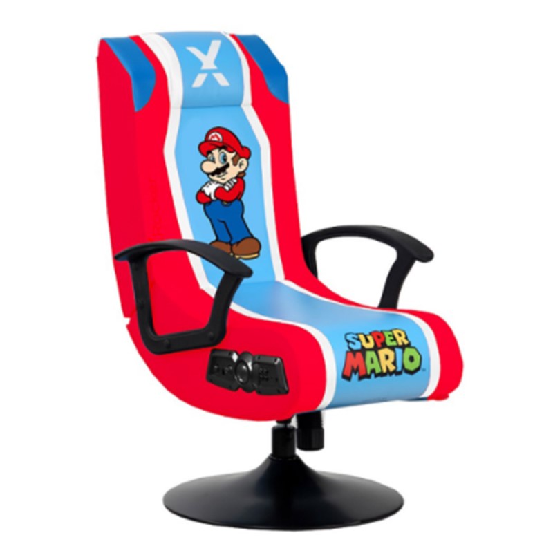 X-Rocker Nintendo Super Mario Pedestal Folding Chair with Built-In 2.1 Audio Gaming Chair