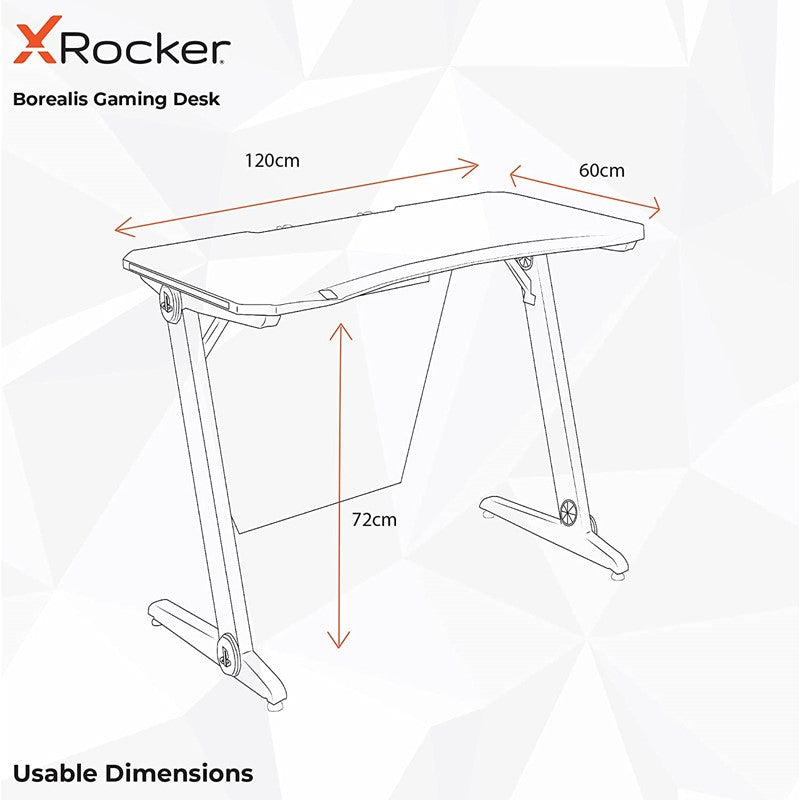 X rocker borealis gaming outlet desk