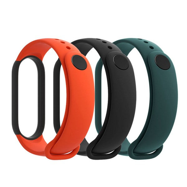 Mi Smart Band 5 Strap - Black / Orange / Teal - Pack Of 3