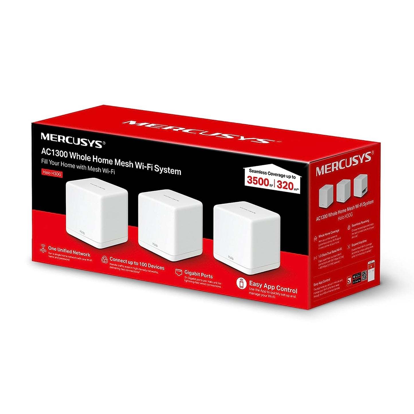 Mercusys H80X AX3000 Whole Home Mesh Wi-Fi 6 System - 2.4 GHz, 5 GHz / White