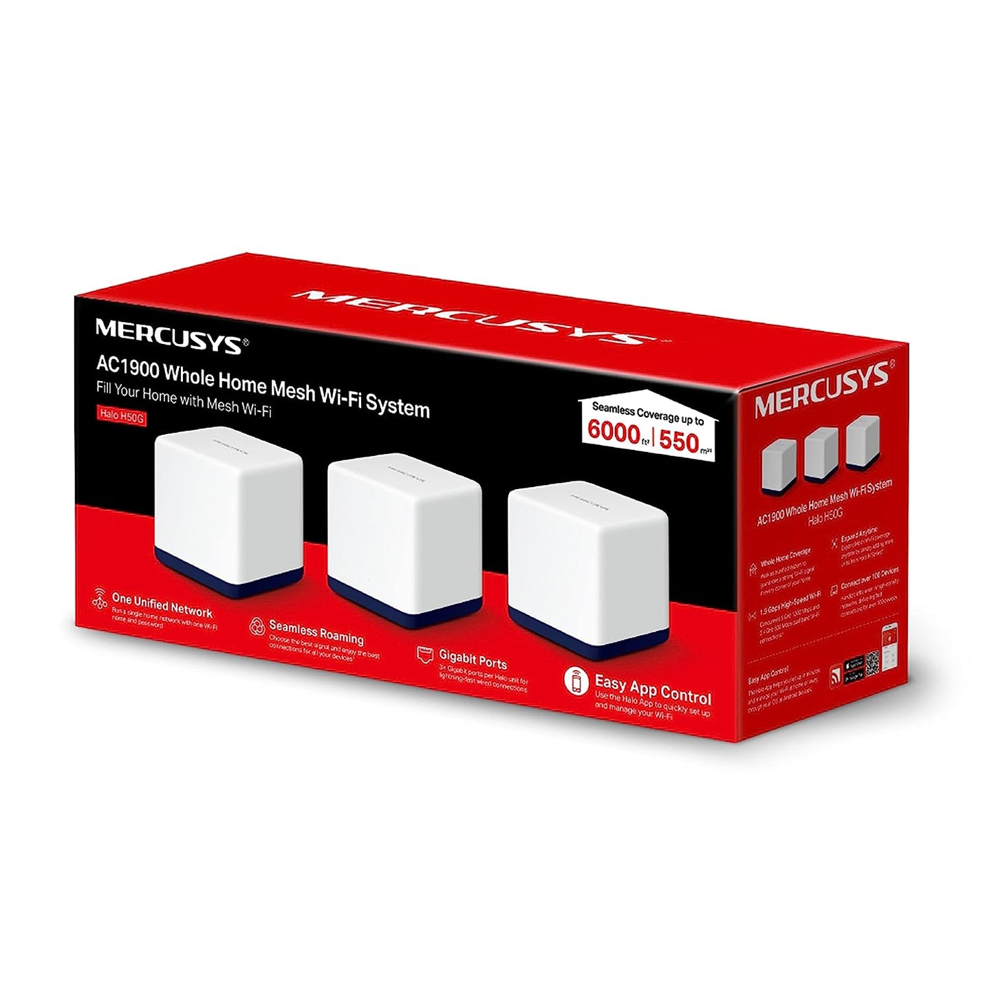 Mercusys H80X AX3000 Whole Home Mesh Wi-Fi 6 System - 2.4 GHz, 5 GHz / White