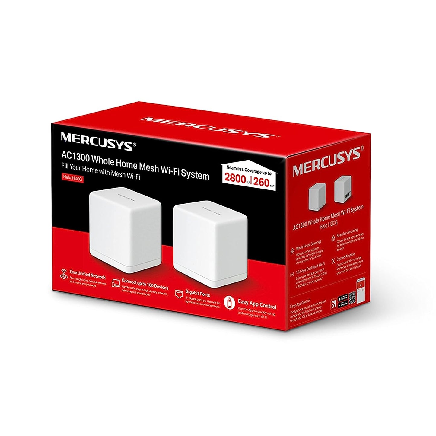 Mercusys H80X AX3000 Whole Home Mesh Wi-Fi 6 System - 2.4 GHz, 5 GHz / White