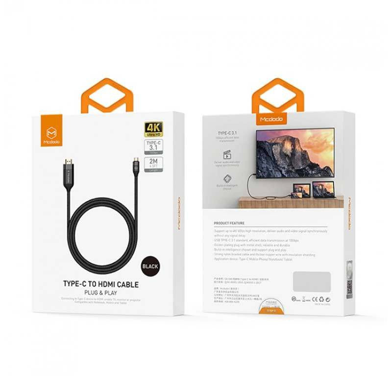 Mcdodo HDMI To Type-C Cable - 2M / Black