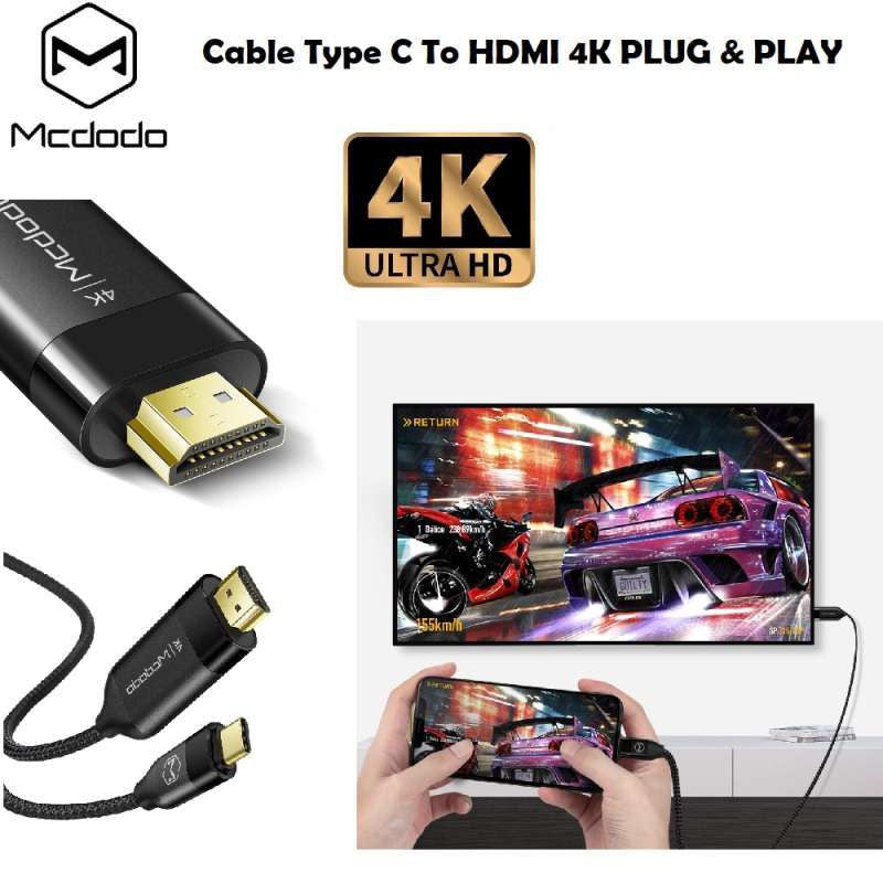 Mcdodo HDMI To Type-C Cable - 2M / Black