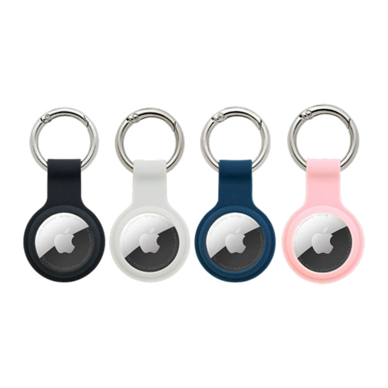 Torrii Bonjelly Silicone Key Ring For Apple Airtag - Combo Pack (Black/White/Blue/Pink)