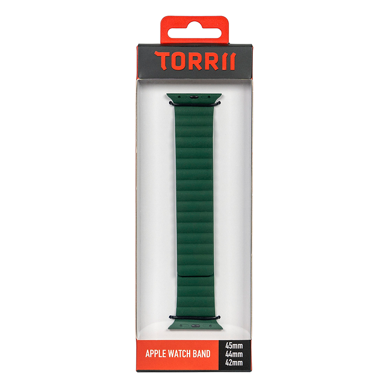 Torrii Saturn Silicone Magnetic Apple Watch Band For 49 / 45 / 44 / 42 mm - Forest Green