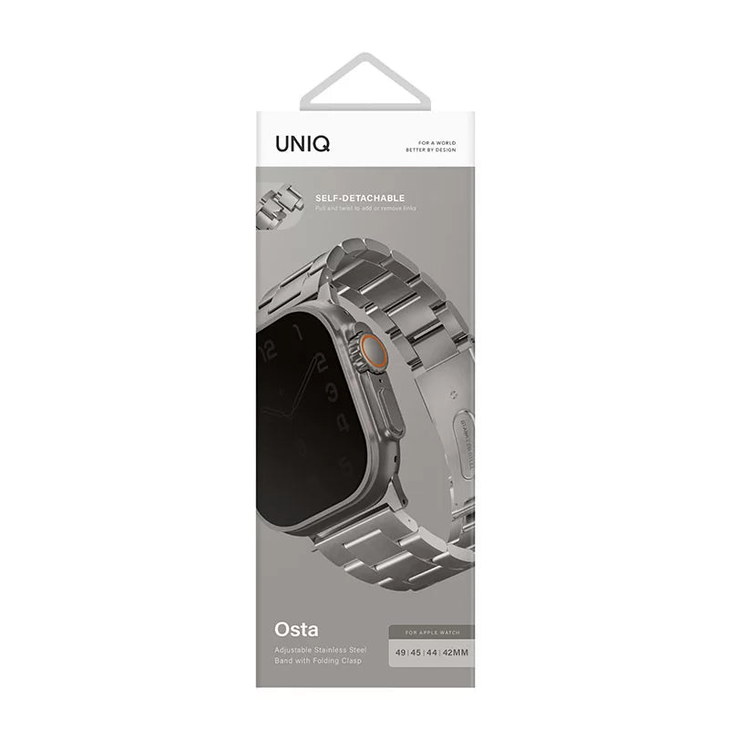 Uniq OSTA Apple Watch Stainless Steel Strap 42/44/45/49mm – Silver