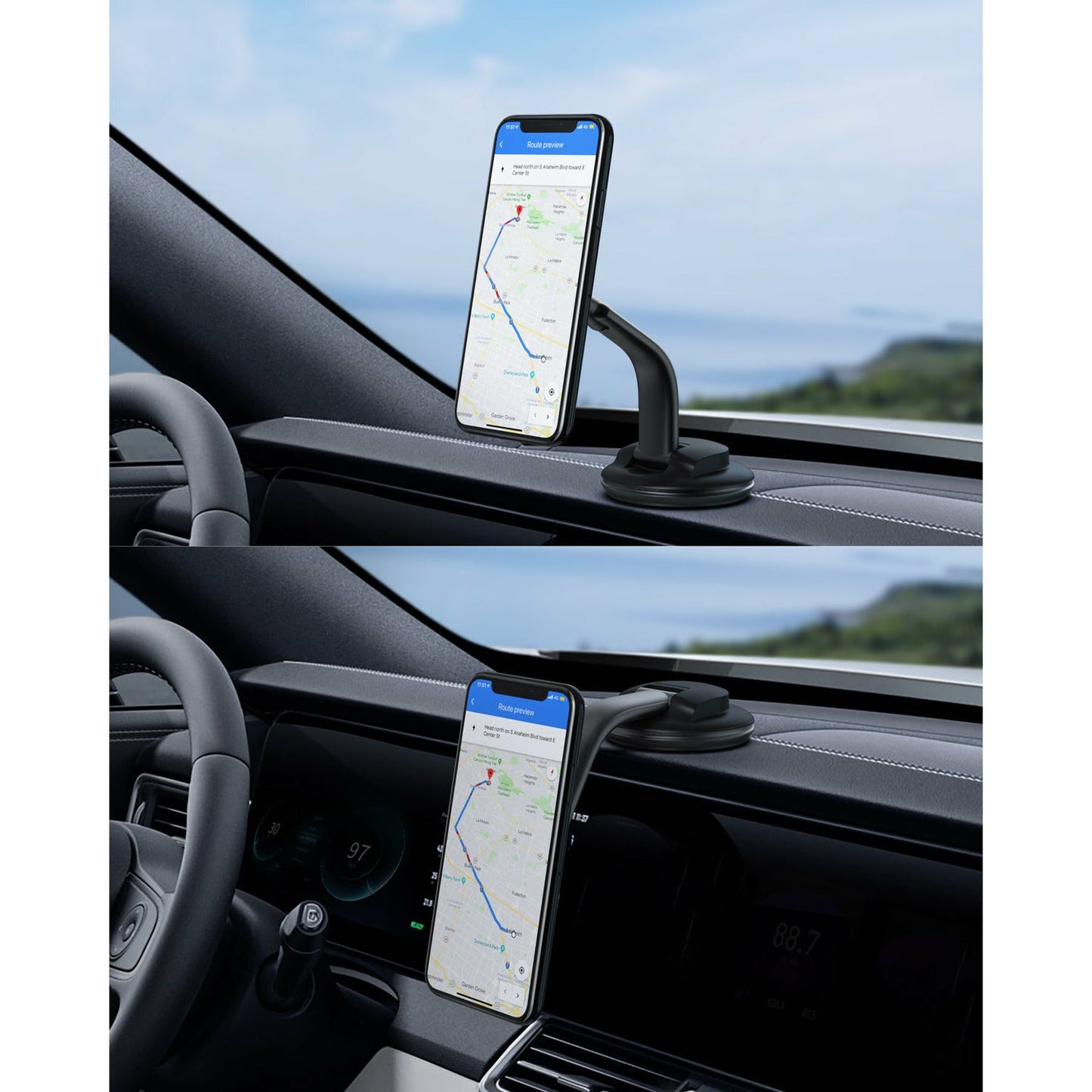 Aukey Dashboard Magnetic Phone Mount - Black