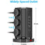 Vertical Power Socket Outlets with 4 USB-A & 1 USB-C Ports