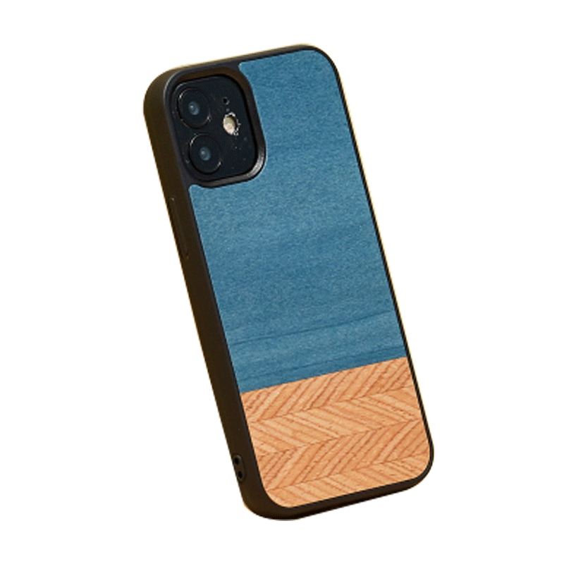 Wooden Case For iPhone 12 & 12 Pro - Denim