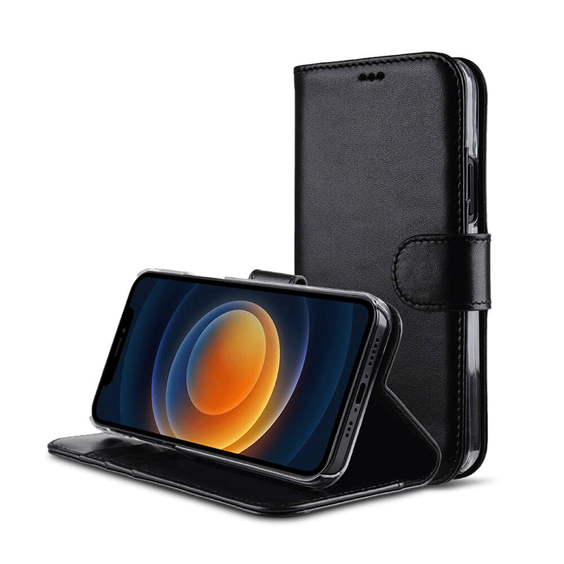 Melkco Wallet Leather Book Case  - Apple iPhone 12 Pro Max / Black