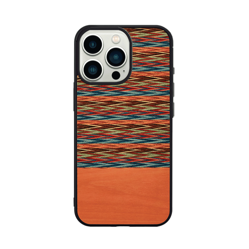 Wooden Case For iPhone 13 Pro - Browny Check