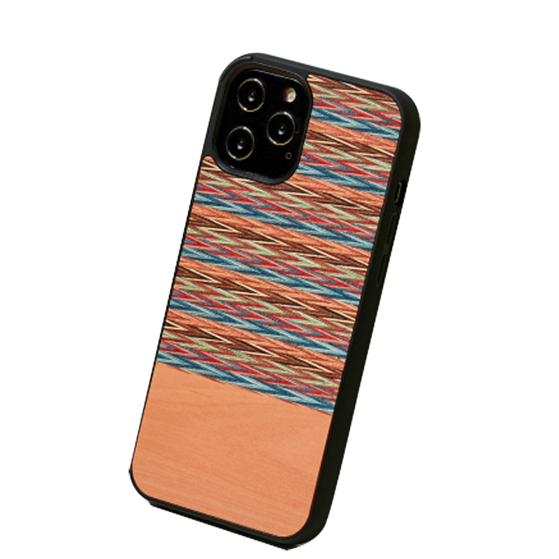 Wooden Case For iPhone 13 Pro - Browny Check