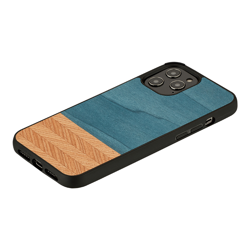 Wooden Cover For iPhone 13 Pro Max - Denim