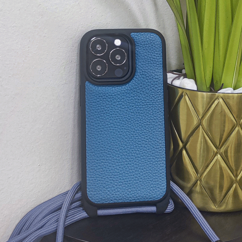 Melkco Stripthing Series Leather Case - Apple iPhone 14 Pro / Sky Blue