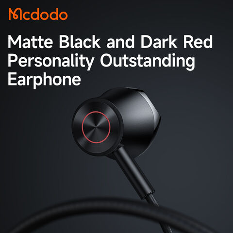 Mcdodo Wired Earphone Lightning for iPhone Mic Music Control 1.2m - Black