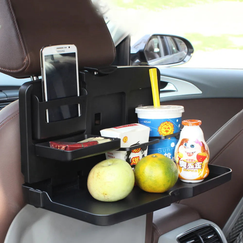 Multi-function Plastic Car Seat Back Organizer Foldable Table Travel Foldable Dining Tray