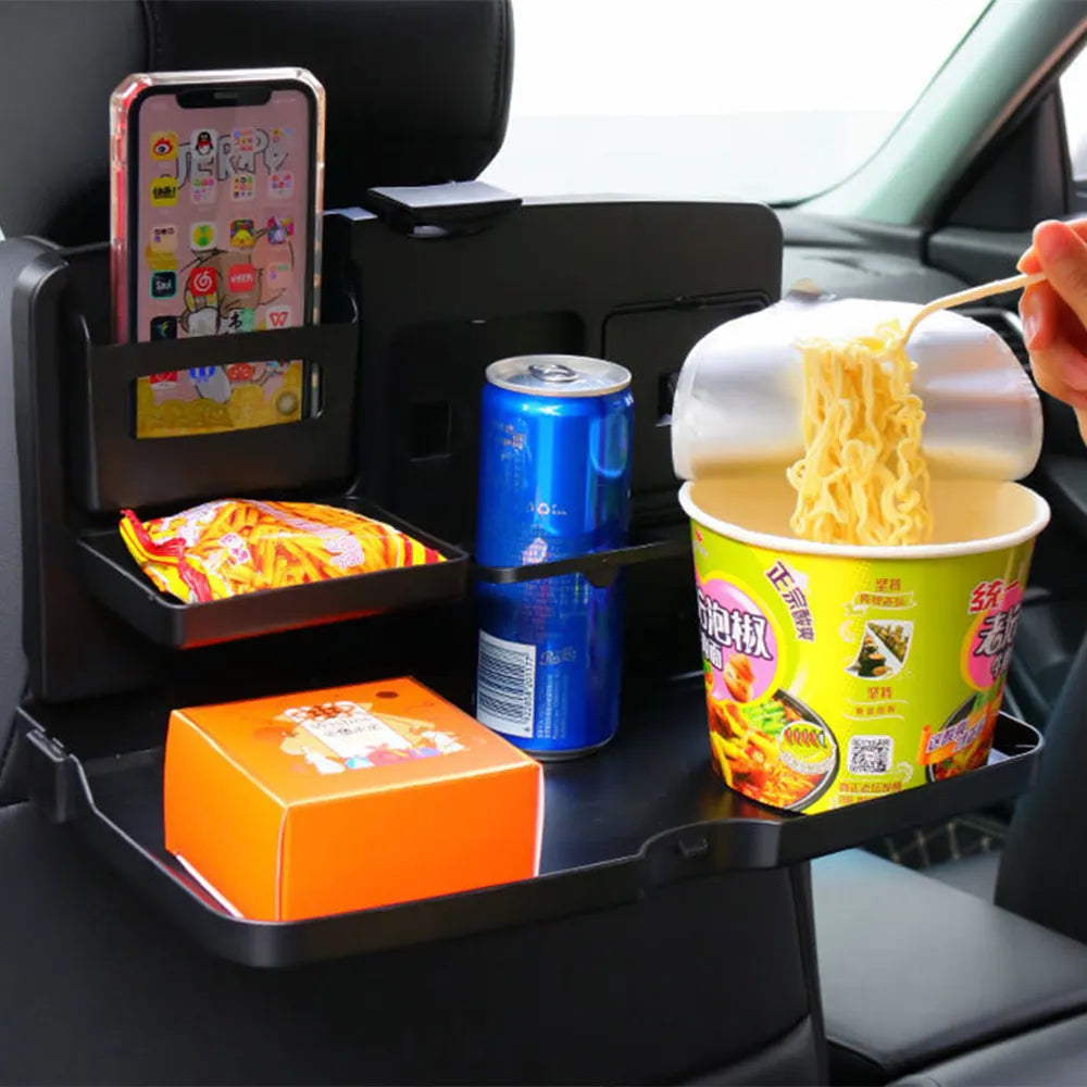 Multi-function Plastic Car Seat Back Organizer Foldable Table Travel Foldable Dining Tray