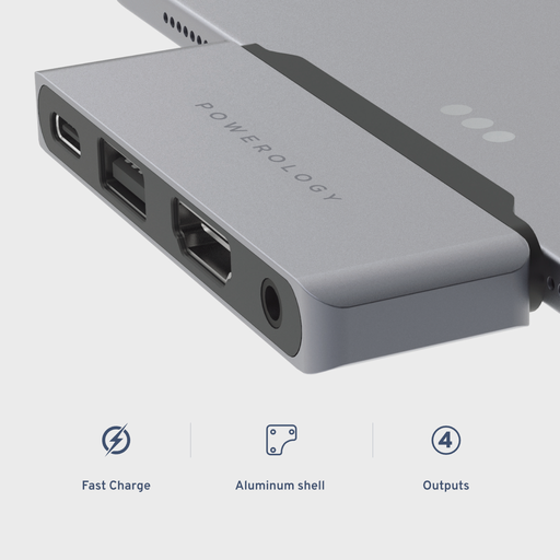 Powerology 4in1 USB-C with HDMI / USB / AUX