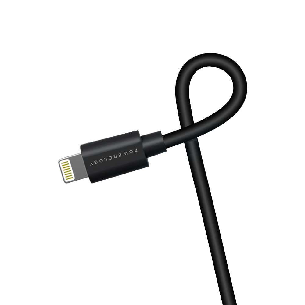 Powerology  USB-C to Lightning Connector Cable 0.25m – Black