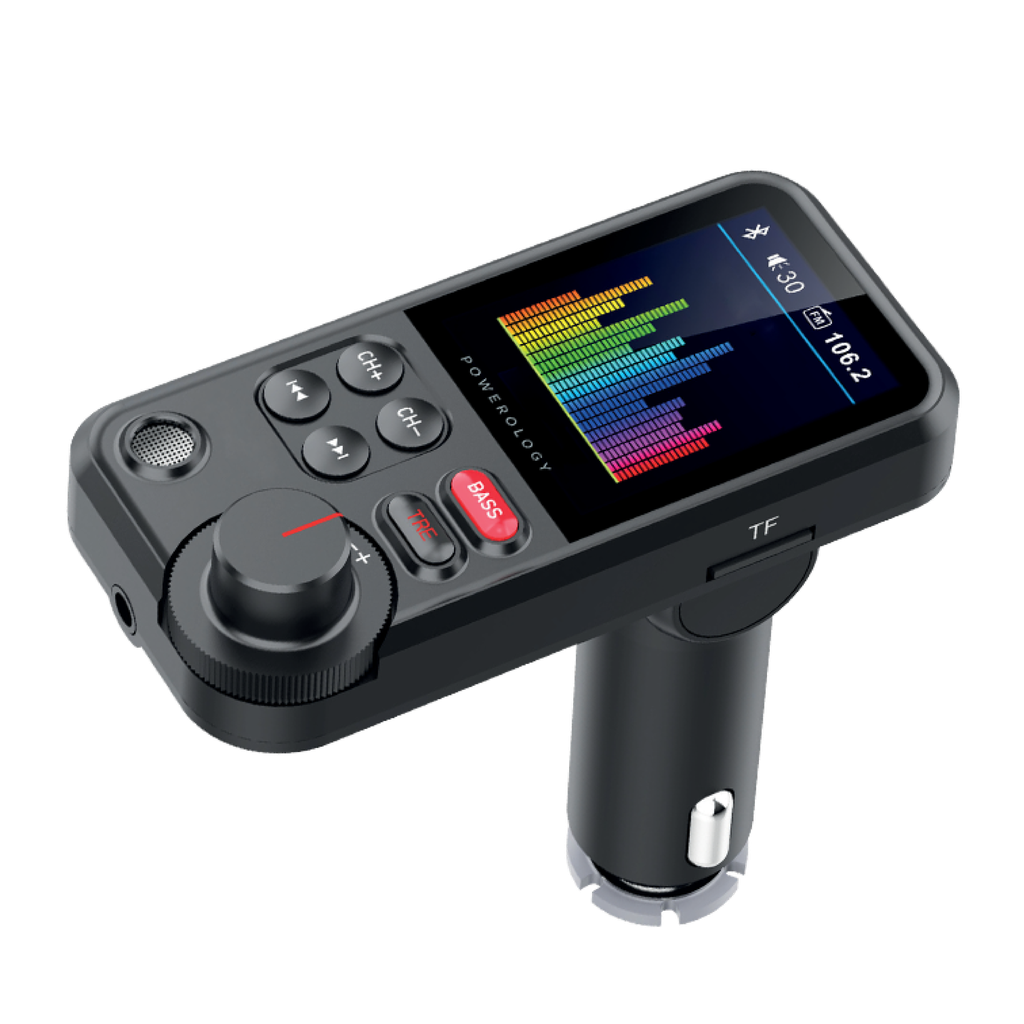 Powerology Bluetooth FM Transmitter Pro Car Charger: Fast Charging