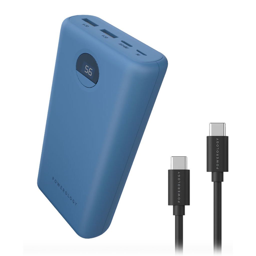 Powerology Portable Power Bank Fast Charging - 30000mAh / 45W / Blue