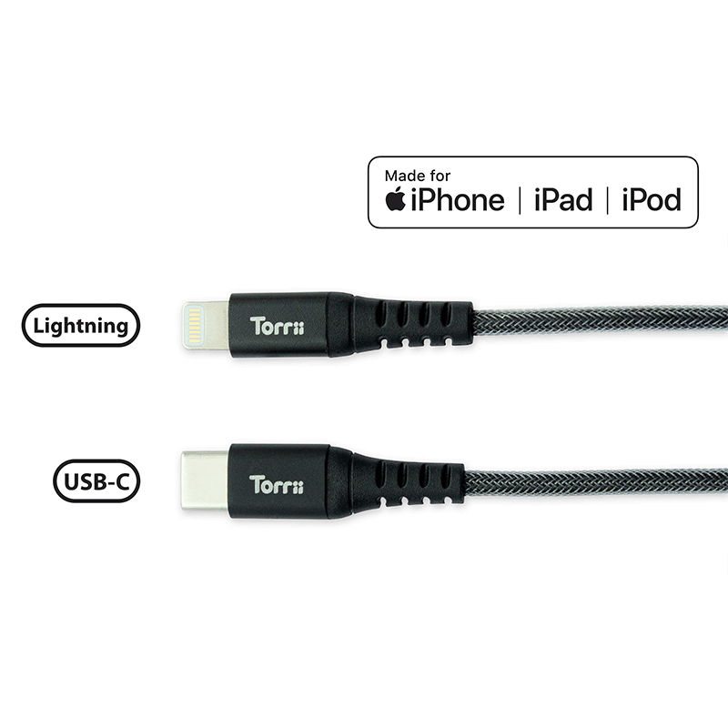 Torrii Bolt 4 Port Charging Hub 47W With One Torrii Kevable PD cable & One Torrii Kevable 3In1 cable - Black